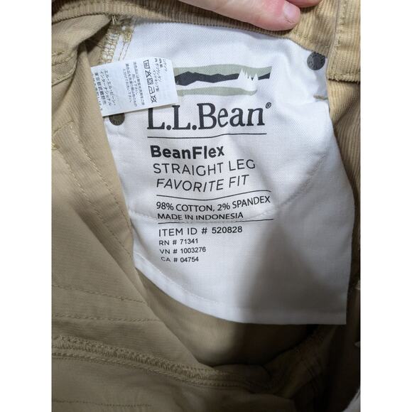 LL Bean Pants Womens 2 (Fits 28x30) BeanFlex Corduroy Favorite Fit Straight Leg - Picture 9 of 12